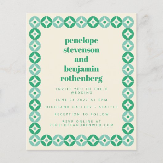 Website zur geometrischen Hochzeitsszenierung von (Vorderseite)