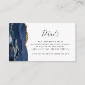 Website zur Hochzeit der modernen Navy Blue Gold A Begleitkarte (Vorderseite)