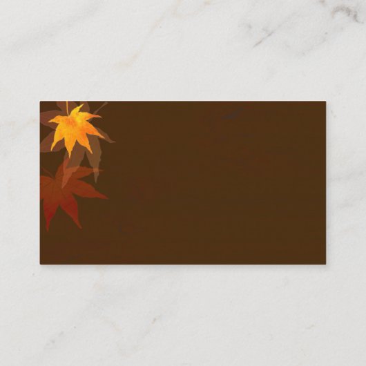Website zur Hochzeit im Herbst von Ahornblättern Begleitkarte (Rückseite)