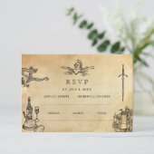 Website zur Hochzeit im Mittelalter | UAWG QR Cod Begleitkarte (Stehend Vorderseite)