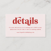 Website zur Hochzeit in Rot und Rosa Begleitkarte (Vorderseite)