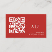 Website zur Hochzeit in Rot und Rosa Begleitkarte (Rückseite)