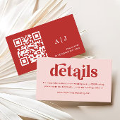 Website zur Hochzeit in Rot und Rosa Begleitkarte