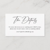 Website zur Hochzeit in Schwarz und Weiß Begleitkarte (Vorderseite)