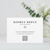 Website zur Hochzeit von Anemone-Blume-E-QR-Code RSVP Karte (Stehend Vorderseite)