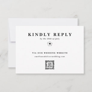 Website zur Hochzeit von Anemone-Blume-E-QR-Code RSVP Karte