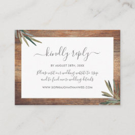 Website zur Hochzeit von Botanischem Watercolor-Ho Begleitkarte