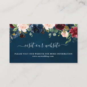 Website zur Hochzeit von Burgund-Flora-Navy Begleitkarte