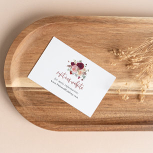 Website zur Hochzeit von Burgund Pink Blush Floral Begleitkarte