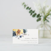Website zur Hochzeit von Chic Yellow Navy mit Sonn Begleitkarte (Stehend Vorderseite)
