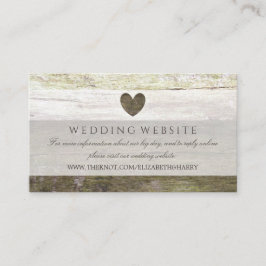 Website zur Hochzeit von Country Wood Heart Begleitkarte