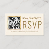 Website zur Hochzeit von Cream Gold Foil QR Code U Begleitkarte (Vorderseite)