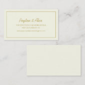 Website zur Hochzeit von Creme und Gold Visitenkarte (Vorne/Hinten)