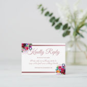 Website zur Hochzeit von einfachen Metallkorallen Begleitkarte (Stehend Vorderseite)