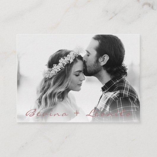 Website zur Hochzeit von einfachen Metallkorallen Begleitkarte (Rückseite)