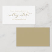 Website zur Hochzeit von Elegant Gold Calligraphy Visitenkarte (Vorne/Hinten)