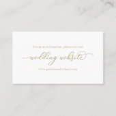 Website zur Hochzeit von Elegant Gold Calligraphy Visitenkarte (Vorderseite)