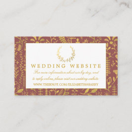 Website zur Hochzeit von Elegant Gold Floral Wreat Begleitkarte
