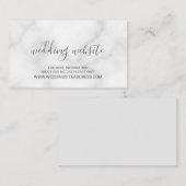 Website zur Hochzeit von elegantem weißem Marmor Begleitkarte (Vorne/Hinten)