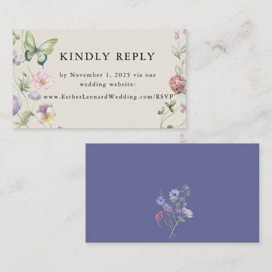 Website zur Hochzeit von eleganten bunten Frühling Begleitkarte (Vorne/Hinten)