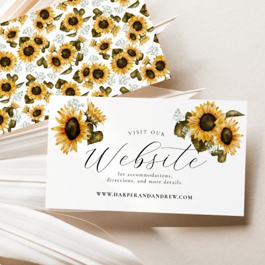 Website zur Hochzeit von Gelbblütenblumen Begleitkarte