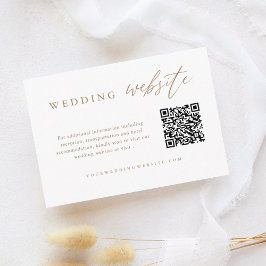 Website zur Hochzeit von Goldkalligrafie - QR-Code Begleitkarte