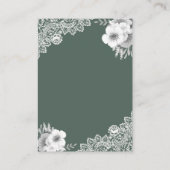 Website zur Hochzeit von Green Floral Lace QR Code Begleitkarte (Rückseite)