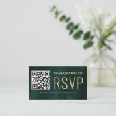 Website zur Hochzeit von Green Gold Online QR Code Begleitkarte (Stehend Vorderseite)