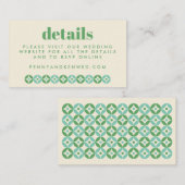 Website zur Hochzeit von Grün und Blau-Mittelteil Begleitkarte (Vorne/Hinten)