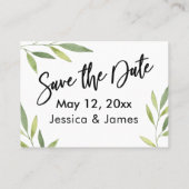 Website zur Hochzeit von Grünblättern,-Karte Visitenkarte (Rückseite)