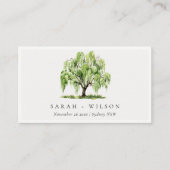 Website zur Hochzeit von Grünem Weidenbaum Visitenkarte (Vorderseite)
