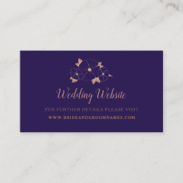 Website zur Hochzeit von Kupfer und Mitternachtsbl Visitenkarte