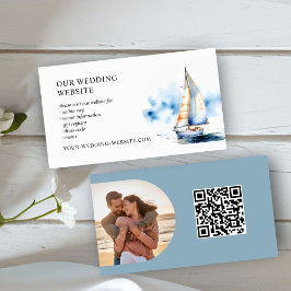 Website zur Hochzeit von Küstenschiffen und QR-Cod Begleitkarte