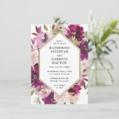 Website zur Hochzeit von Magenta Floral Einladung (Stehend Vorderseite)