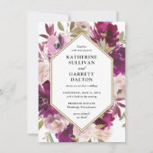 Website zur Hochzeit von Magenta Floral Einladung (Vorderseite)