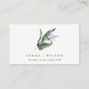 Website zur Hochzeit von Minimal Tropical Blue Lea Visitenkarte