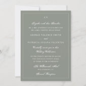 Website zur Hochzeit von Monogram, Gerahmt elegant Einladung (Vorderseite)