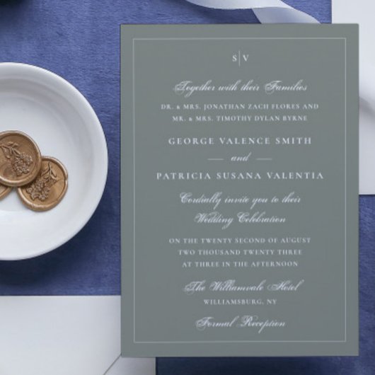 Website zur Hochzeit von Monogram, Gerahmt elegant Einladung