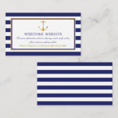Website zur Hochzeit von Nautical Gold Anchor, Nav Begleitkarte (Vorne/Hinten)