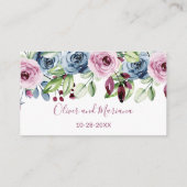 Website zur Hochzeit von Navy Blue Burgundy Begleitkarte (Rückseite)