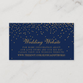 Website zur Hochzeit von Navy Blue & Glam Gold Con Begleitkarte