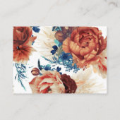 Website zur Hochzeit von Navy Blue und Terracotta  Visitenkarte (Rückseite)