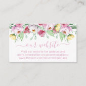 Website zur Hochzeit von Rosa Floral Begleitkarte (Vorderseite)