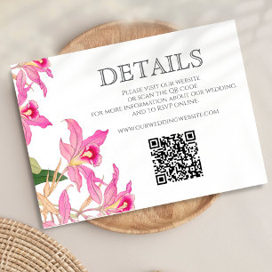 Website zur Hochzeit von Rosa Orchid Begleitkarte