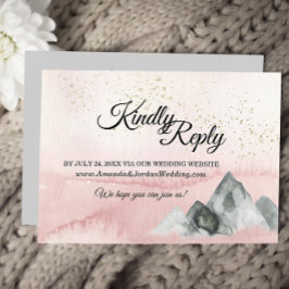 Website zur Hochzeit von Rosa Sunrise Mountain RSVP Karte