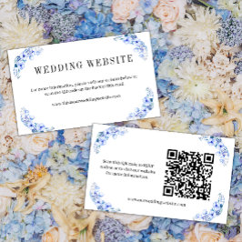 Website zur Hochzeit von Rustikal Watercolor Blue  Begleitkarte
