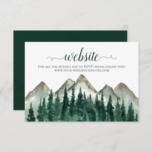 Website zur Hochzeit von Rustikalen Wasserfarben u Begleitkarte (Vorne/Hinten)