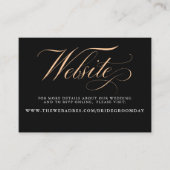 Website zur Hochzeit von Schwarz und Terracotta Visitenkarte (Vorderseite)