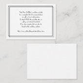 Website zur Hochzeit von Schwarz und Weiß Begleitkarte (Vorne/Hinten)