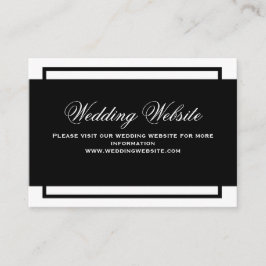 Website zur Hochzeit von Schwarzweiß-Schriftzeiche Begleitkarte
